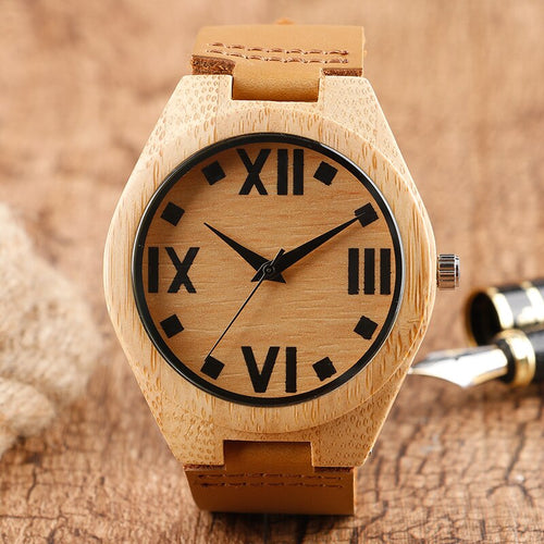 Men's Brown Natural Wooden Watch